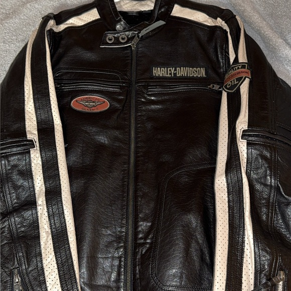 Harley-Davidson Black and White Bomber Jacket